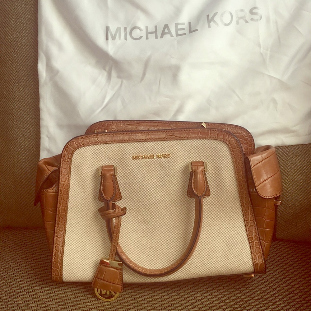 Michael Kors leather and canvas handbag
